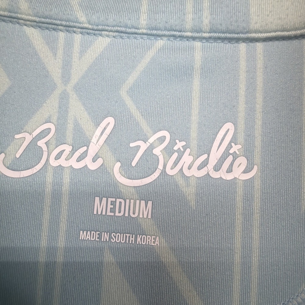 Bad Birdie Quarter Zip Pullover Men's Medium Blue Golf Performance Geometric - Picture 3 of 10